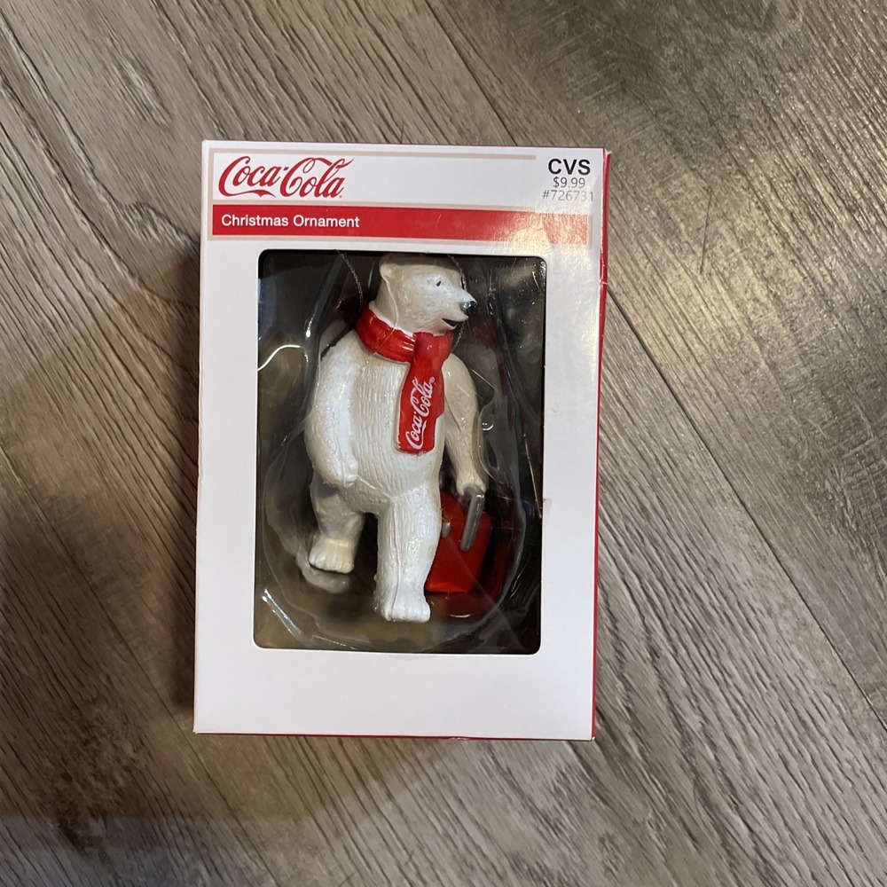 Kurt Adler "Polar Bear with Coke Cooler" Coca-Cola Christmas Ornament CVS NIP